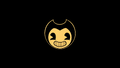 Bendy's head against a black background from the beginning of the video.