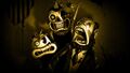 Bendy and the Dark Revival concept art of the Piper with his other Butcher Gang members by Gavin McCarthy.